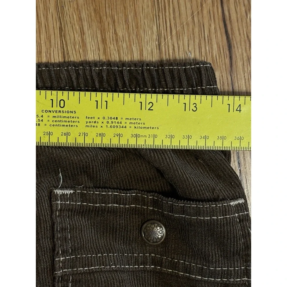 Vtg 70s Corduroy Big Bell Bottom Pants Flare DARK BROWN 31x30 Talon Zipper SEARS